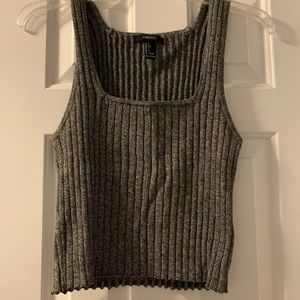 Gray Ribbed Forever 21 Crop Top